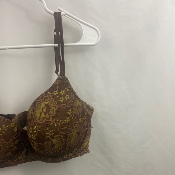 Ambrielle Womens Brown Lace Floral 40D Bra - Picture 5 of 11